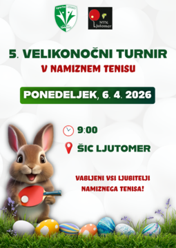 5. Velikonočni turnir v namiznem tenisu